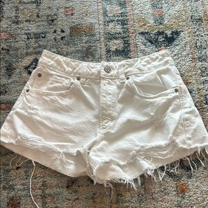 Garage Festival Denim White Jean Shorts